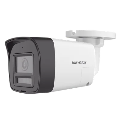 Cámara Bala TURBOHD / 4K 8 Megapixel / Lente 2.8 mm / Ángulo 113° / Dual Light IR 30 m (98.4 ft) + Luz Blanca 20 m (65.6 ft) / Audio Bidireccional / Sirena y Estrobo LED / IP67 / Metal