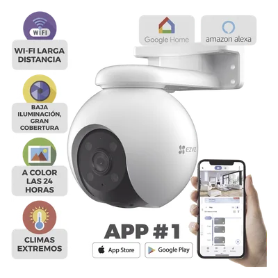 Cámara PT IP / 3K 5 Megapixel / Visión 360° / IR 30 m (98.4 ft) / Color Nocturno / Audio Bidireccional 100 dB / IP65 / Wi-Fi 2.4 GHz