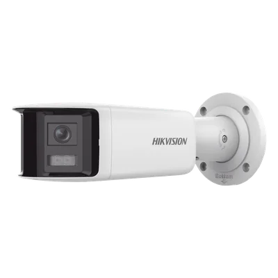 Cámara Bala IP / 4 Megapixel / Dual Lente 2.8 mm / Panorámica 180° / IR 40 m (131.2 ft) / WDR 120 dB / IP67 / Audio Bidireccional / PoE