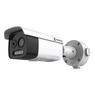 Cámara Bala Bi-Espectral / Térmica 256×192 / Óptica 5 MP / Personas 120 m (393.7 ft) / Fuego 74.4 m (244.1 ft) / Alarma / PoE