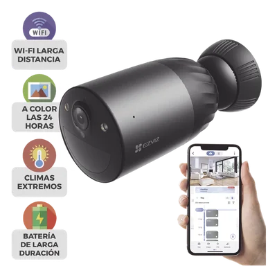 Cámara IP Wi-Fi / 4K UHD 8 MP / Batería Recargable 10,400 mAh / Visión Nocturna Color 15 m (49.2 ft) / IP65 / Audio Bidireccional / MicroSD 512 GB — vista 1
