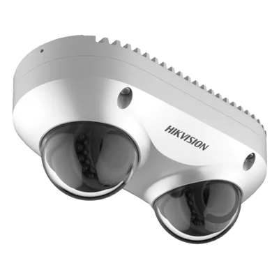 Cámara Panorámica Dual / 4 MP por Lente / 2.8 mm Fijo / IP67 / IK10 / PoE / WDR 120 dB / 10 m (32.8 ft) IR / Audio y Alarma I/O / MicroSD 256 GB — vista 1