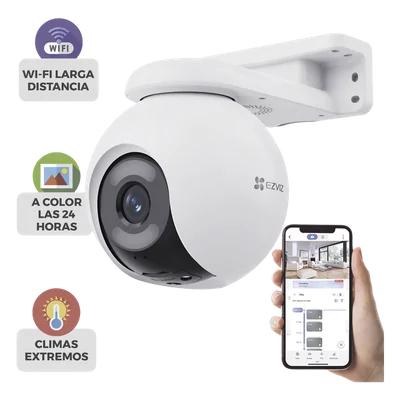 Cámara IP PT / 4 Megapixel / ColorFULL Visión Nocturna / Wi-Fi 2.4 GHz / Cobertura 360° / Detección AI Humano/Vehículo / IP65