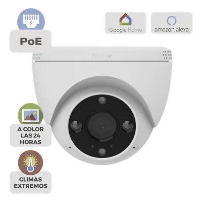 Cámara IP Bullet PoE / 3 Megapixel 2K / Visión Nocturna Color 30 m (98.4 ft) / Detección IA Humano/Vehículo / Audio Bidireccional / Defensa Activa / IP67