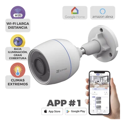 Cámara Bala IP / 2 Megapixel / Wi-Fi 2.4 GHz / Lente 4 mm 82° / IP67 / Micro SD 512 GB / Audio Integrado