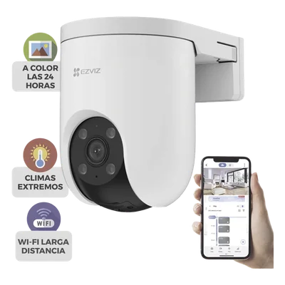 Cámara PT IP / 3 Megapixel (2K) / Wi-Fi 2.4 GHz / Ethernet RJ45 / Visión Nocturna Color / Audio Bidireccional / Defensa Activa / IP65 — vista 1