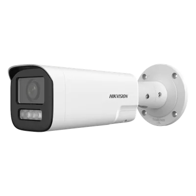 Cámara Bala IP / 4 Megapixel / Dual Light 50 m (164 ft) / Lente Motorizado 2.8-12 mm / Audio Bidireccional / IP67 / PoE / WDR 120 dB