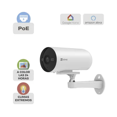 Cámara Bala IP / 3 Megapixel (2K) / Color Night Vision 20 m (65.6 ft) / IR 30 m (98.4 ft) / AI Detección Humana y Vehículos / PoE / IP67 / Audio Bidireccional / Luz y Sirena — vista 2
