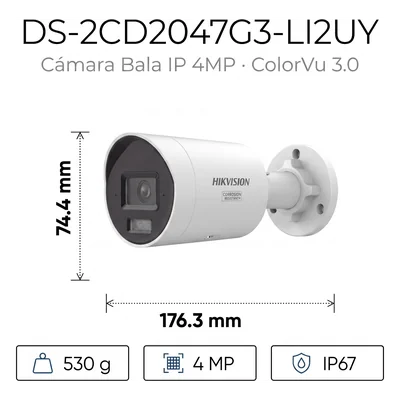 Cámara Bala IP / 4 Megapixel / ColorVu 3.0 / Dual Light 40 m (131.2 ft) / WDR 130 dB / AcuSense 3.0 / IP67 / NEMA 4X — vista 2