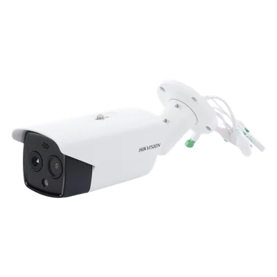 Cámara Bala IP Dual / Térmica 256 x 192 / Óptica 4 Megapixel / IR 30 m (98.4 ft) / PoE / Termométrica / Sirena / IP66 — vista 2