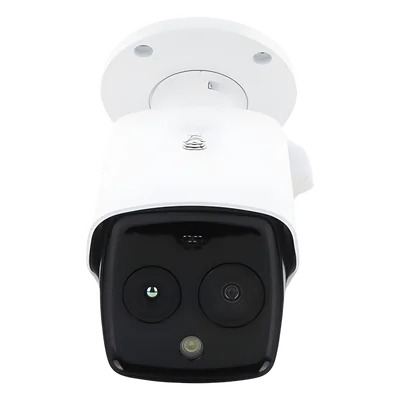 Cámara Bala IP Dual / Térmica 256 x 192 / Óptica 4 Megapixel / IR 30 m (98.4 ft) / PoE / Termométrica / Sirena / IP66 — vista 3