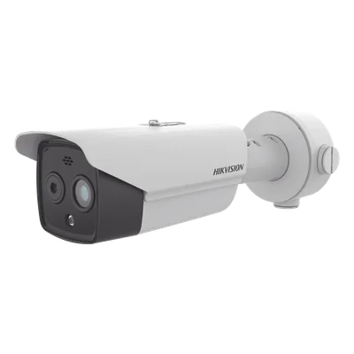 Cámara Bala IP Dual / Térmica 256 x 192 / Óptica 4 Megapixel / IR 30 m (98.4 ft) / PoE / Termométrica / Sirena / IP66 — vista 1