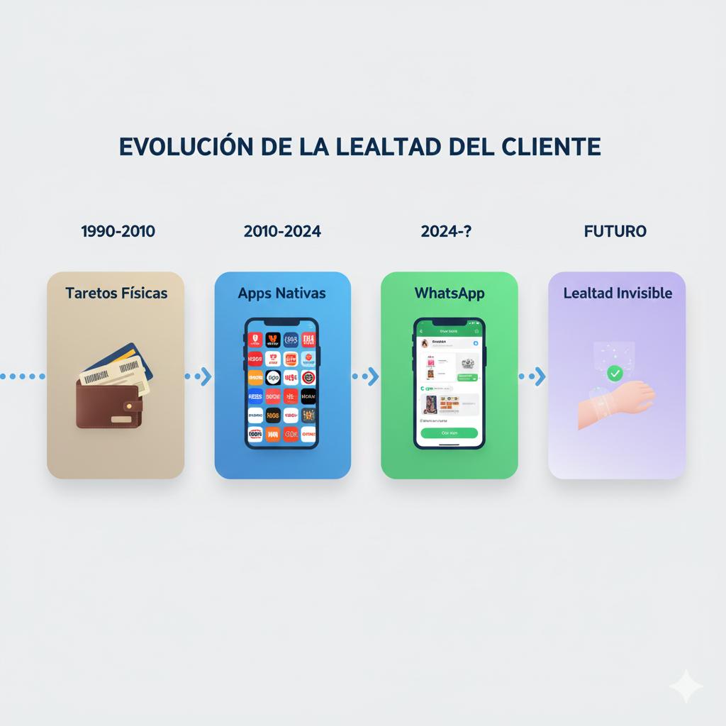 Timeline visual mostrando la evolución de los programas de lealtad