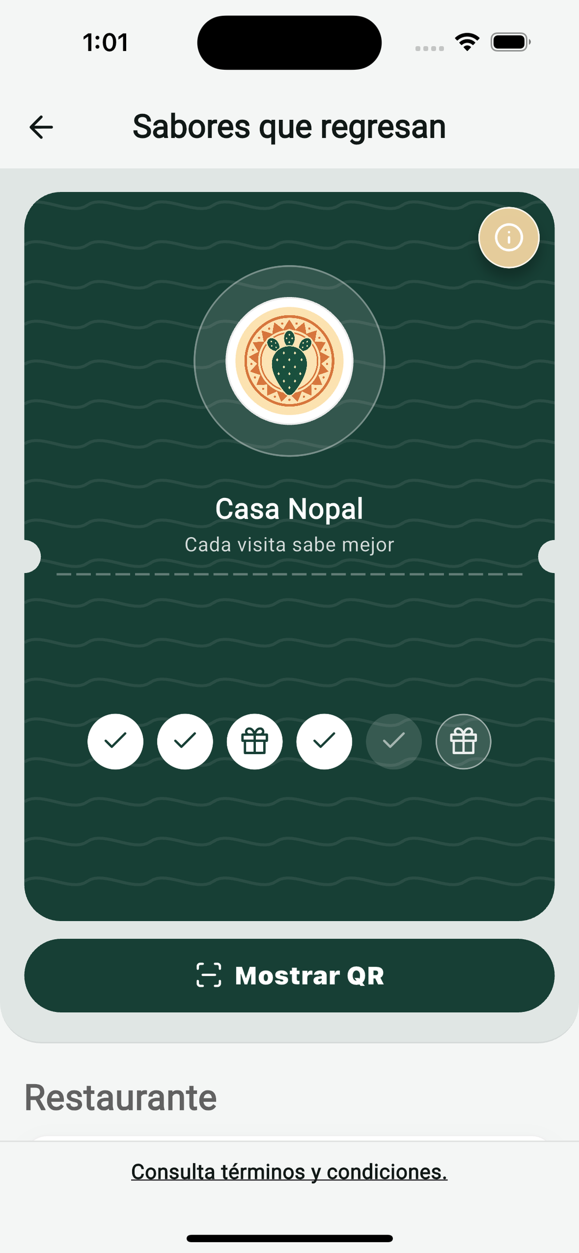 Pantalla de un programa por visitas en Fudi
